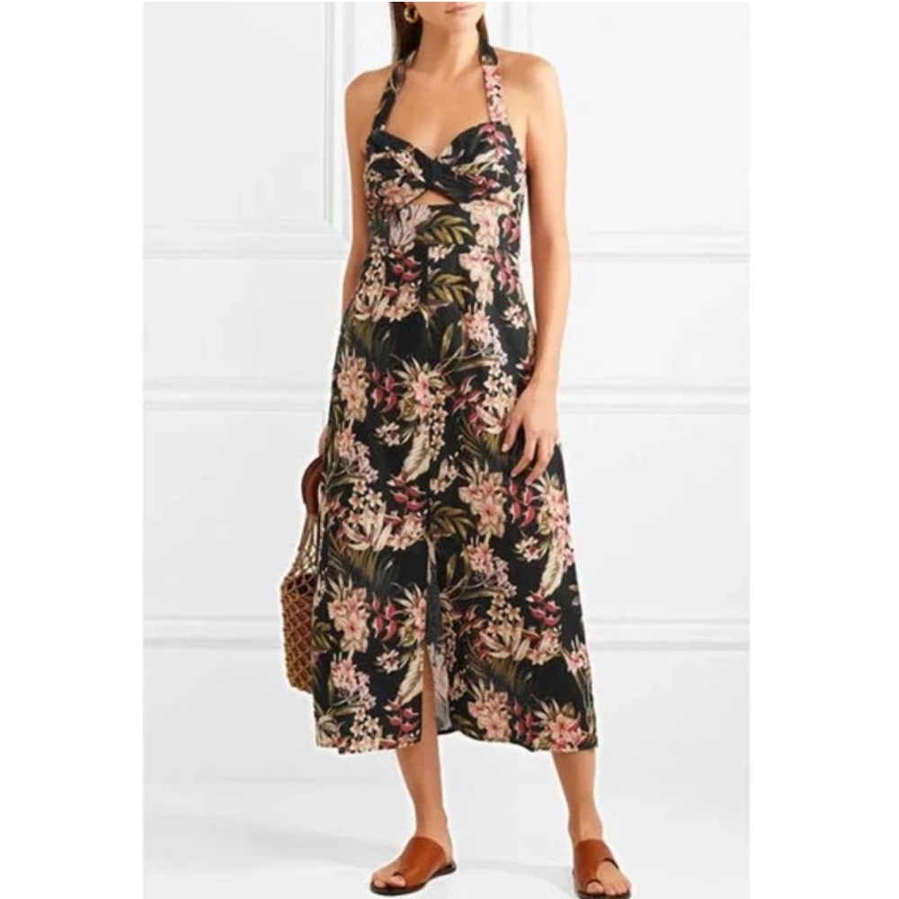 ZIMMERMANN | CUTOUT FLORAL LINEN HALTER | 2